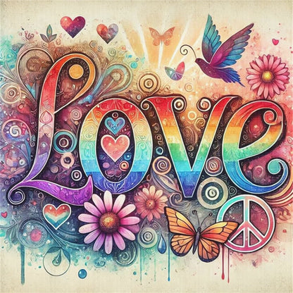 Love Butterfly - 11CT Stamped Cross Stitch 40*40CM