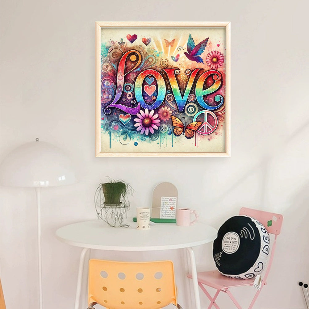 Love Butterfly - 11CT Stamped Cross Stitch 40*40CM