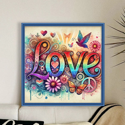 Love Butterfly - 11CT Stamped Cross Stitch 40*40CM