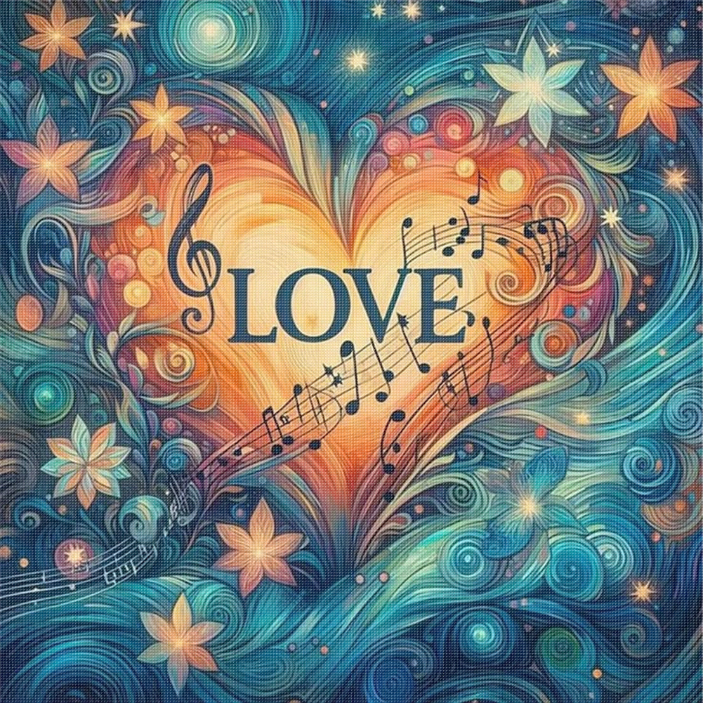 Love Notes - 11CT Stamped Cross Stitch 40*40CM