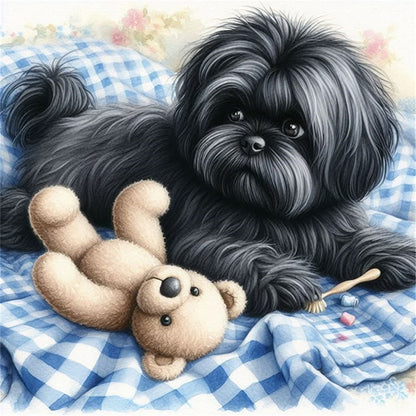 Puppy And Bear - 11CT Stamped Cross Stitch 40*40CM