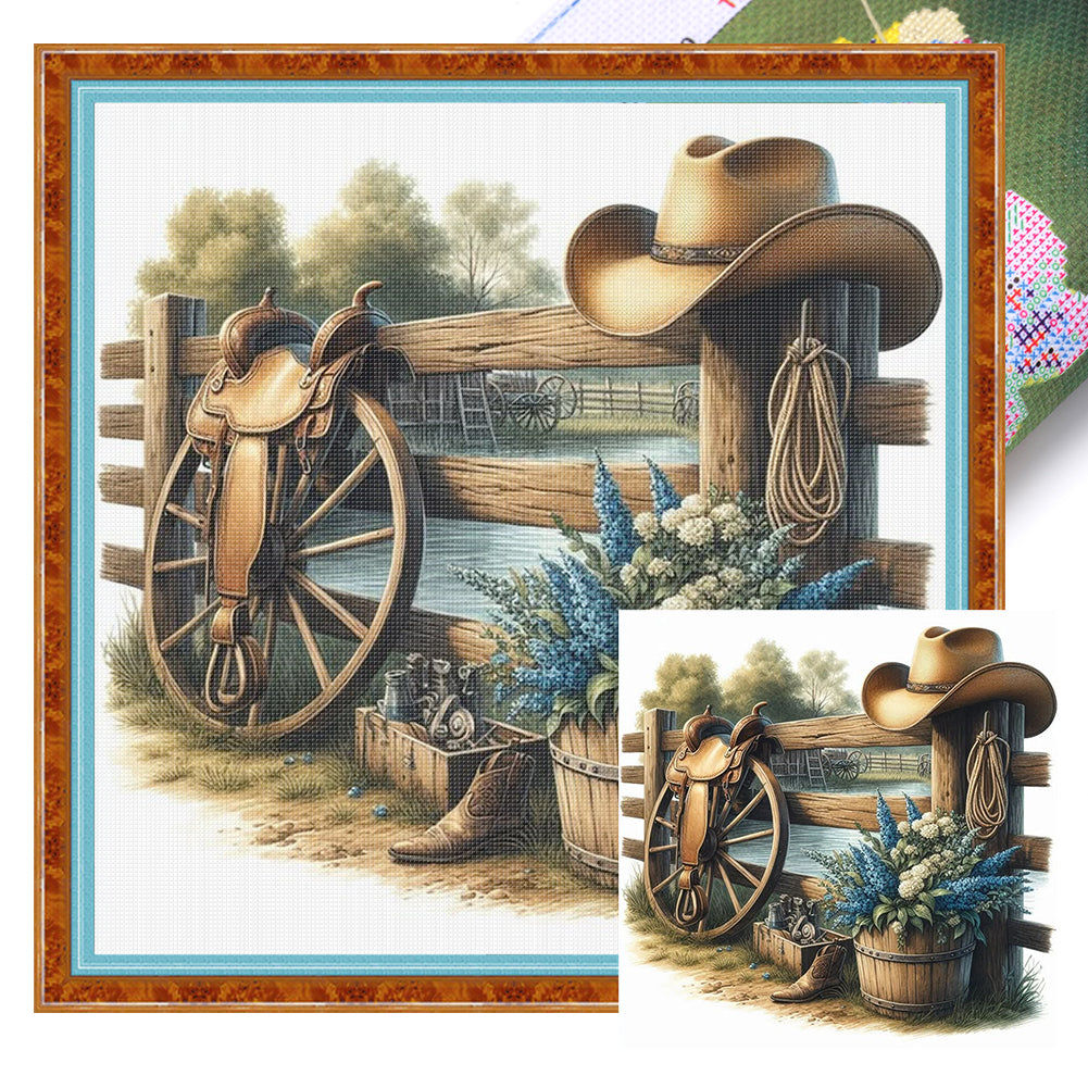 Western Cowboy Style - 11CT Stamped Cross Stitch 40*40CM