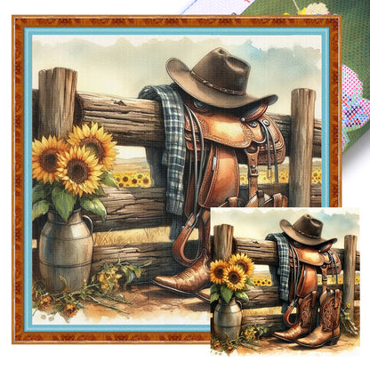 Western Cowboy Style - 11CT Stamped Cross Stitch 40*40CM