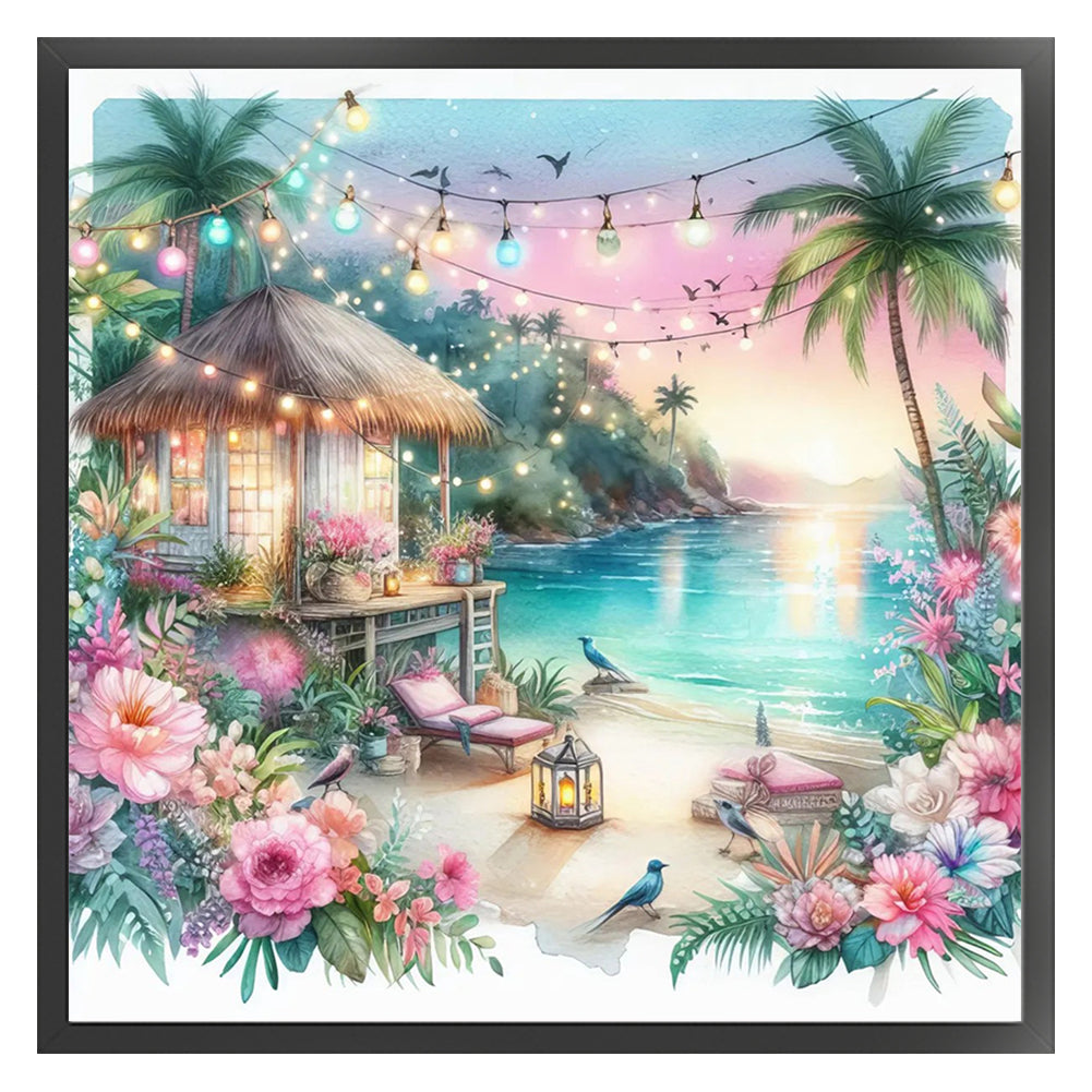 Beach Scenery - 11CT Stamped Cross Stitch 40*40CM
