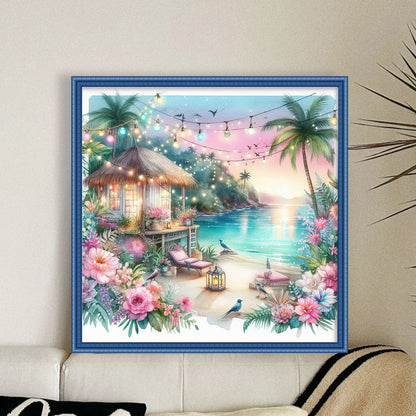 Beach Scenery - 11CT Stamped Cross Stitch 40*40CM