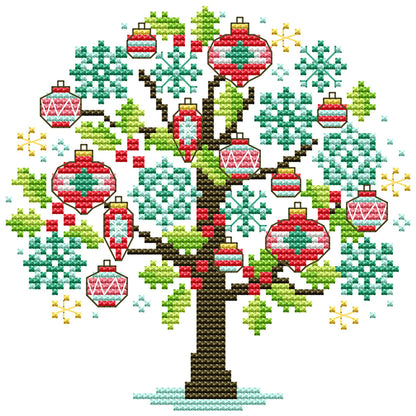Four Seasons Tree - Winter - 14CT Stamped Cross Stitch 18*18CM(Joy Sunday)