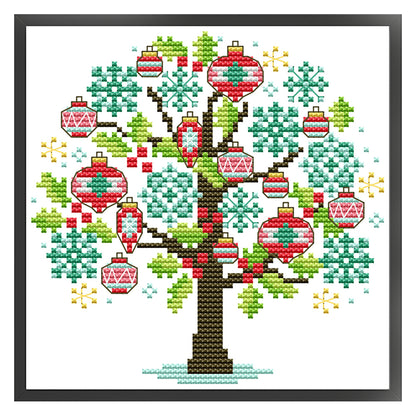 Four Seasons Tree - Winter - 14CT Stamped Cross Stitch 18*18CM(Joy Sunday)