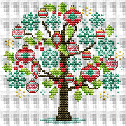 Four Seasons Tree - Winter - 14CT Stamped Cross Stitch 18*18CM(Joy Sunday)