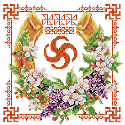 Double Happiness Series - Wealth And Prosperity - 14CT Stamped Cross Stitch 34*34CM(Joy Sunday)