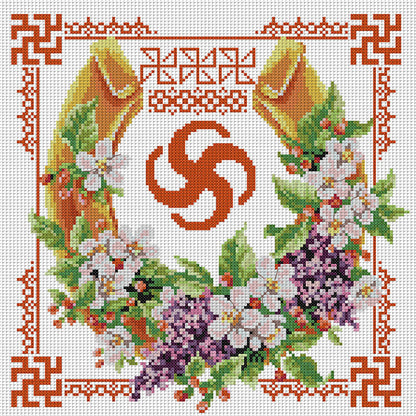 Double Happiness Series - Wealth And Prosperity - 14CT Stamped Cross Stitch 34*34CM(Joy Sunday)