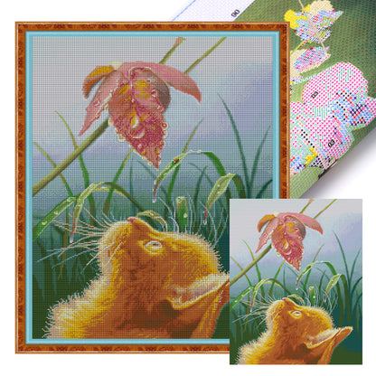 Gazing Cat - 14CT Stamped Cross Stitch 44*56CM(Joy Sunday)