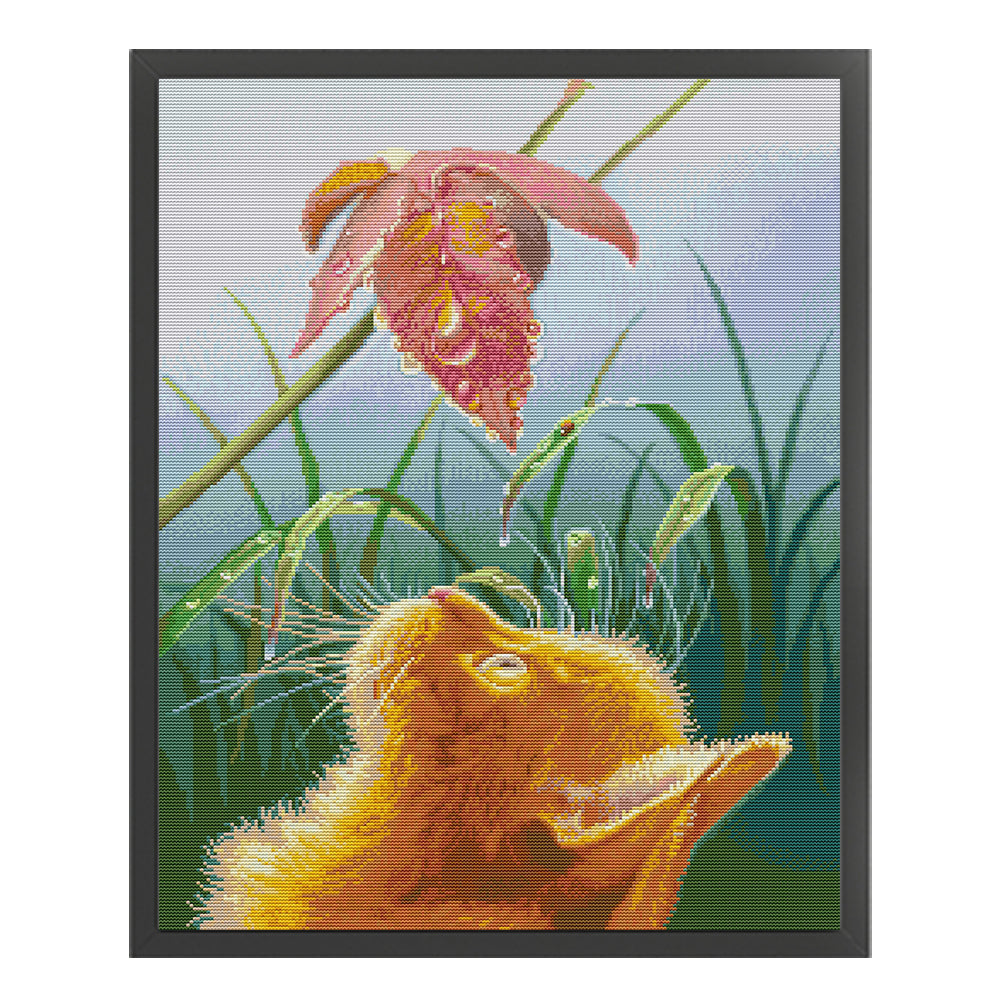 Gazing Cat - 14CT Stamped Cross Stitch 44*56CM(Joy Sunday)