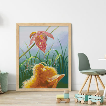 Gazing Cat - 14CT Stamped Cross Stitch 44*56CM(Joy Sunday)