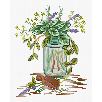 Provence Fragrance Leaves - 14CT Stamped Cross Stitch 20*26CM(Joy Sunday)