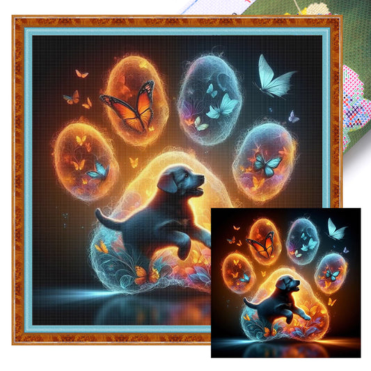 Paw Puppy - 11CT Stamped Cross Stitch 40X40CM
