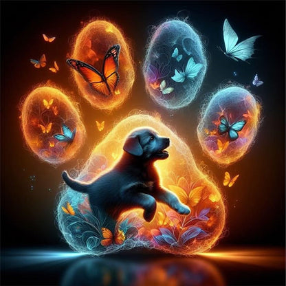 Paw Puppy - 11CT Stamped Cross Stitch 40X40CM