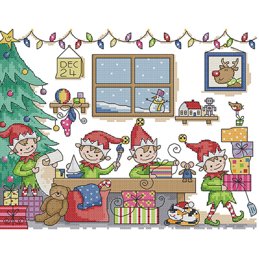 Playing Toys Together - 14CT Stamped Cross Stitch 33*27CM(Joy Sunday)