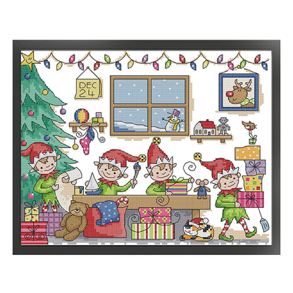 Playing Toys Together - 14CT Stamped Cross Stitch 33*27CM(Joy Sunday)