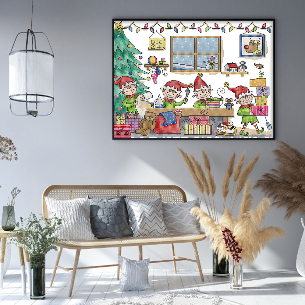 Playing Toys Together - 14CT Stamped Cross Stitch 33*27CM(Joy Sunday)