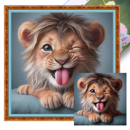 Lion - Stamped Cross Stitch 20*20CM