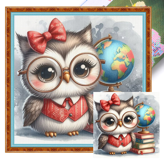 Owl - Stamped Cross Stitch 20*20CM
