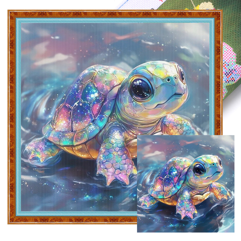 Colored Turtle - Stamped Cross Stitch 20*20CM