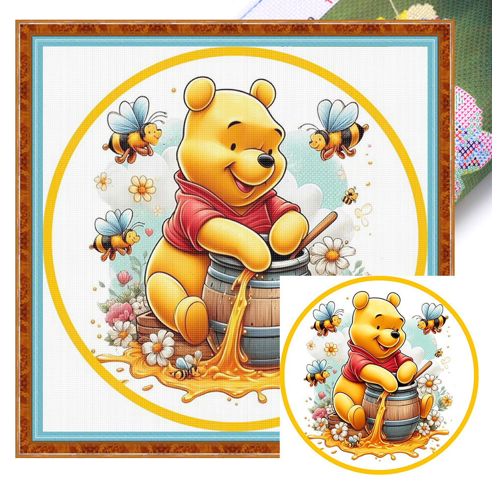 Winnie The Pooh - Stamped Cross Stitch 20*20CM