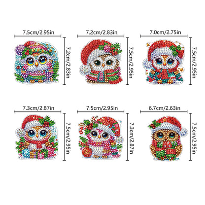 6Pcs Double Sided Diamond Painting Keychains Kit Diamond Art Set Handmade Crafts