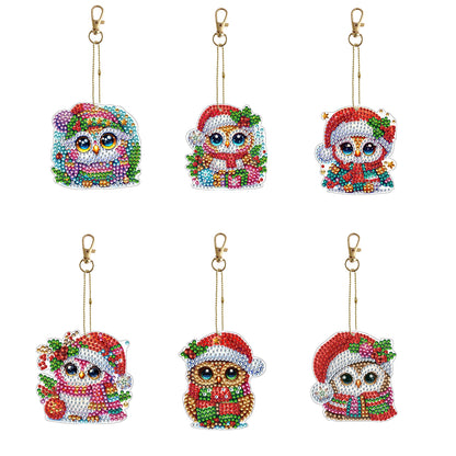 6Pcs Double Sided Diamond Painting Keychains Kit Diamond Art Set Handmade Crafts