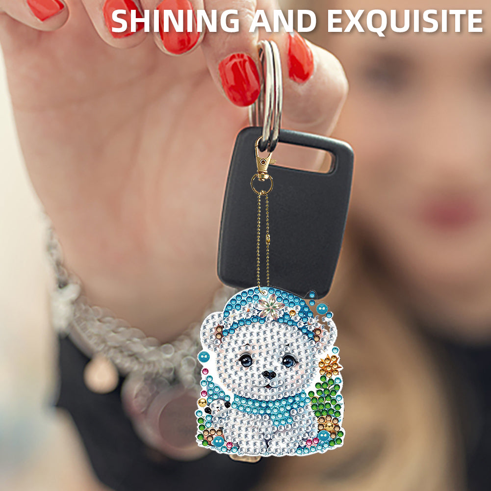 6Pcs Double Sided Diamond Painting Keychains Kit Diamond Art Set Handmade Crafts