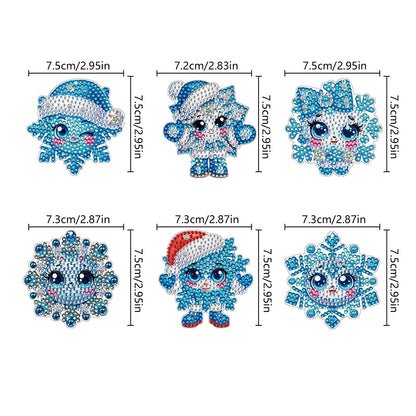 6Pcs Double Sided Diamond Painting Keychains Kit Diamond Art Set Handmade Crafts