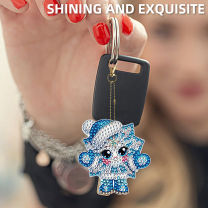 6Pcs Double Sided Diamond Painting Keychains Kit Diamond Art Set Handmade Crafts