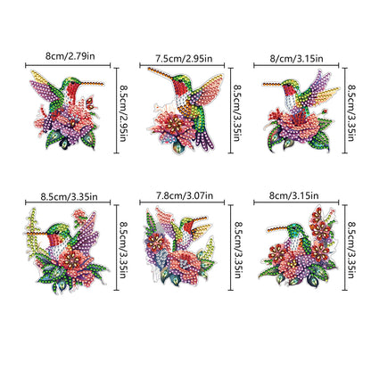 6Pcs Double Sided Diamond Painting Keychains Kit Diamond Art Set Handmade Crafts
