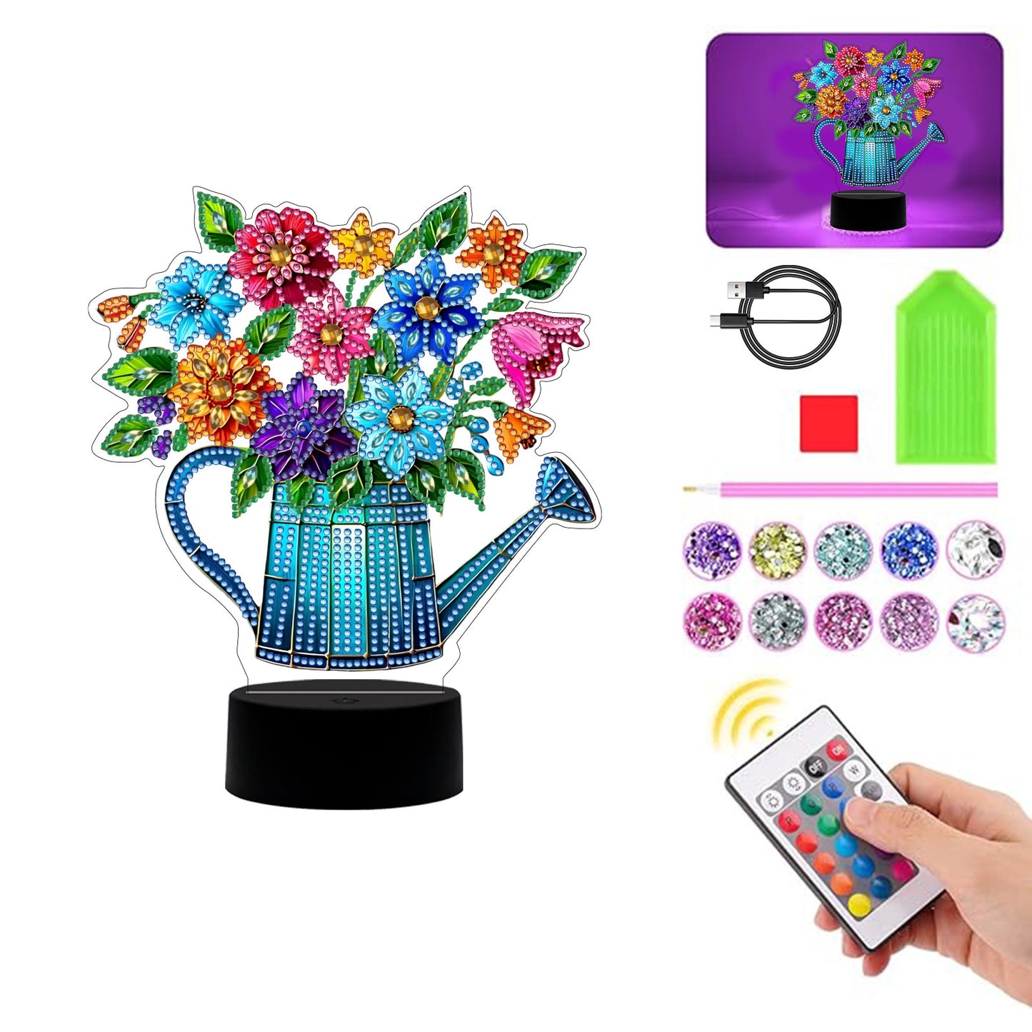 Acrylic Double Sided Butterfly Tree Of Life Rhinestones LED Light for Art Crafts