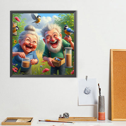 Funny Old Couple - Full Round Drill Diamond Painting 40*40CM