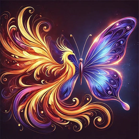 Butterfly Phoenix - Stamped Cross Stitch 25*25CM