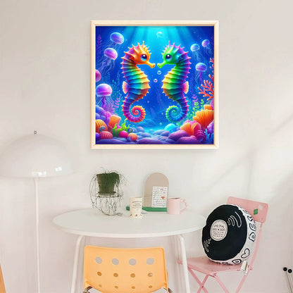 Seahorse - Stamped Cross Stitch 25*25CM