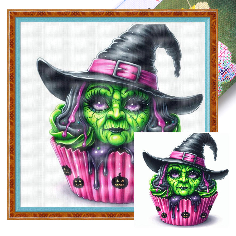 Witch Cake - 11CT Stamped Cross Stitch 50*50CM