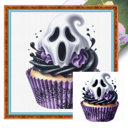 Ghost Cake - 11CT Stamped Cross Stitch 50*50CM