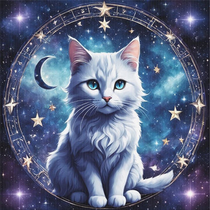 Cat - 11CT Stamped Cross Stitch 40*40CM