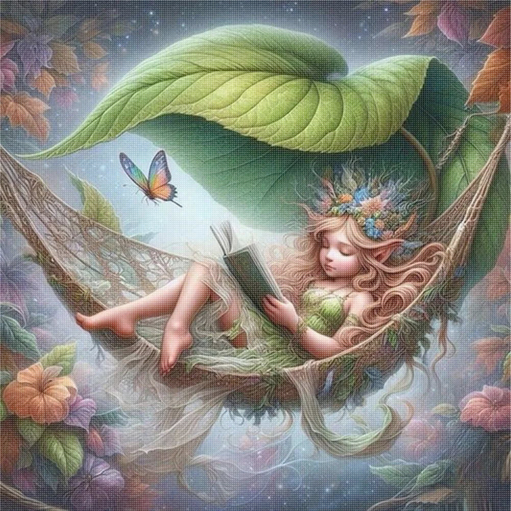 Elf Girl - 11CT Stamped Cross Stitch 50*50CM
