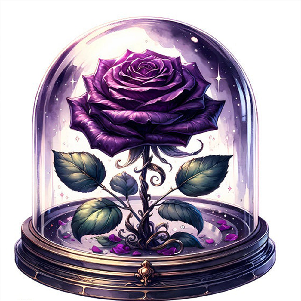 Purple Rose - 11CT Stamped Cross Stitch 50*50CM