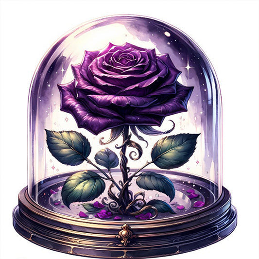 Purple Rose - 11CT Stamped Cross Stitch 50*50CM