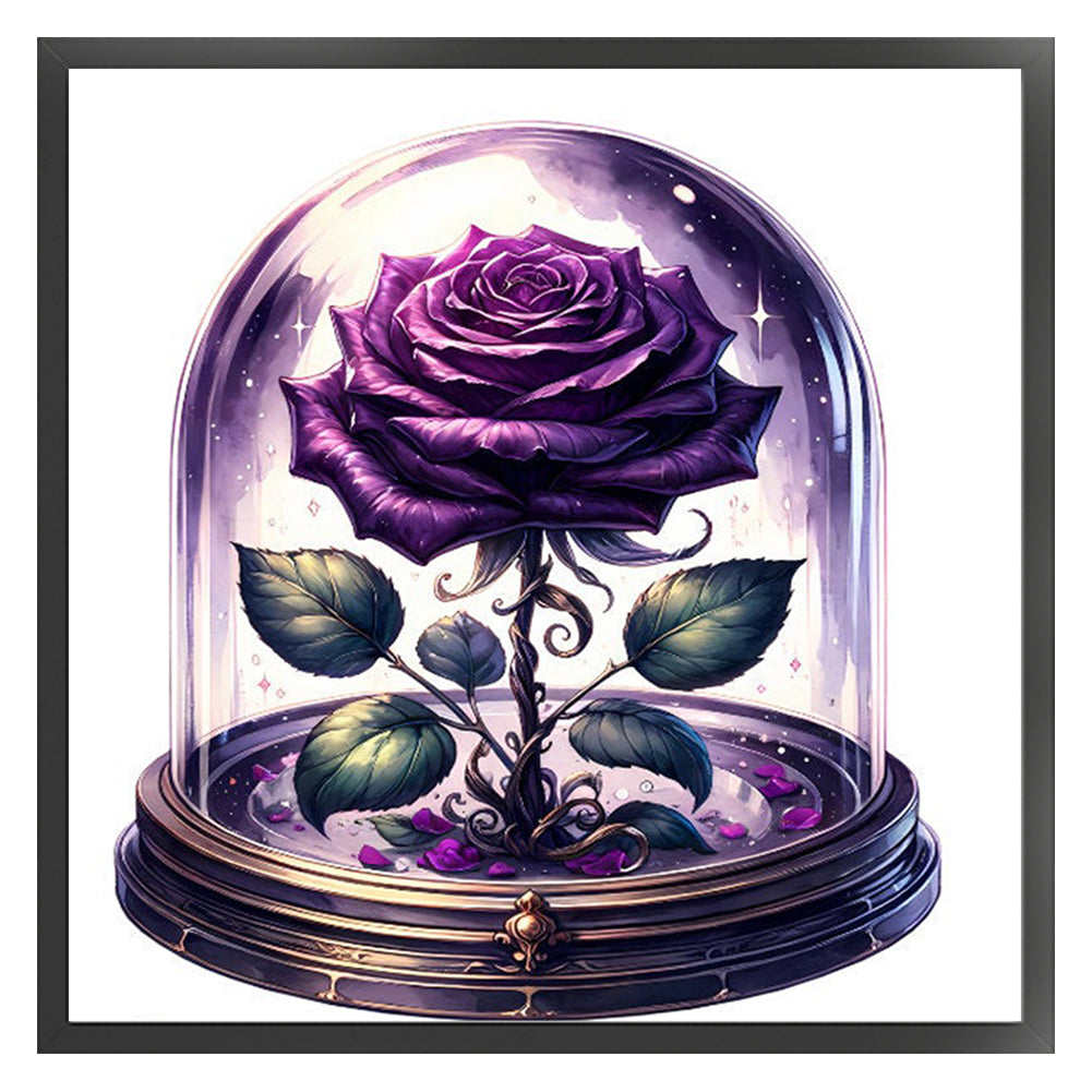 Purple Rose - 11CT Stamped Cross Stitch 50*50CM