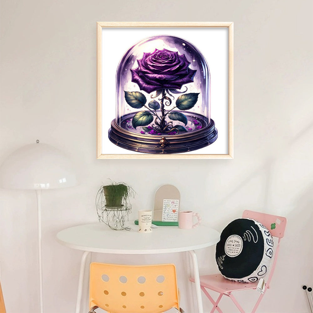 Purple Rose - 11CT Stamped Cross Stitch 50*50CM