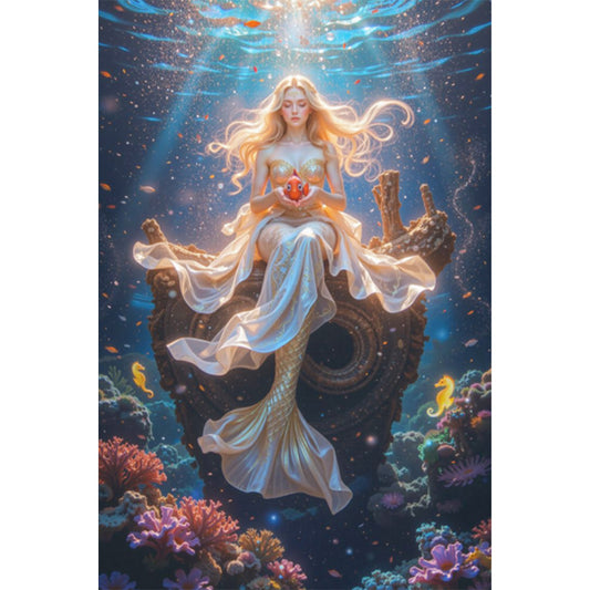 Underwater Mermaid - Full Round Drill Diamond Painting 40*50CM