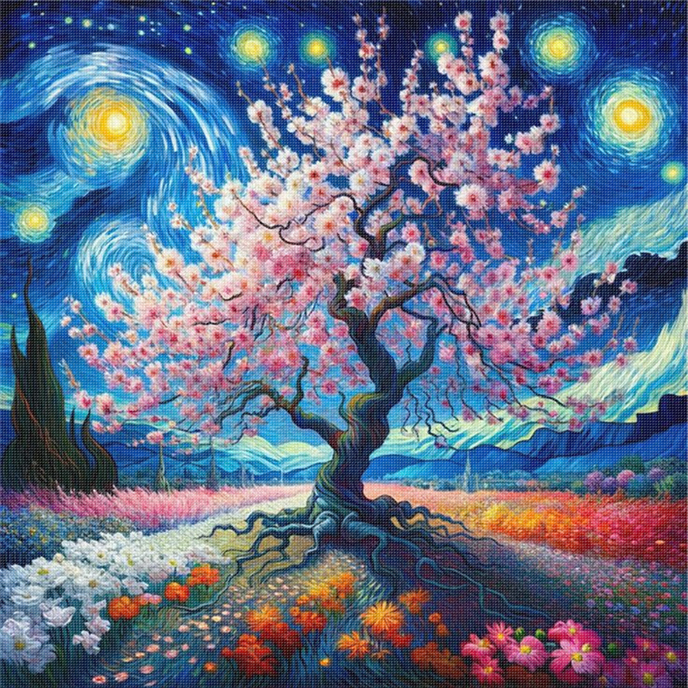 Starry Sky Scenery - 11CT Stamped Cross Stitch 50*50CM