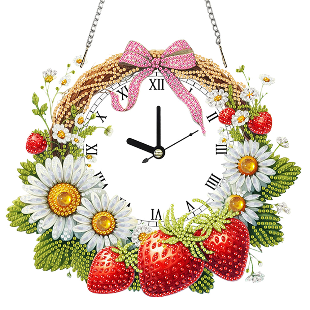 2D Flat DIY Rhinestone Diamond Art Clock Wall Pendants Diamond Clock Art Pendant