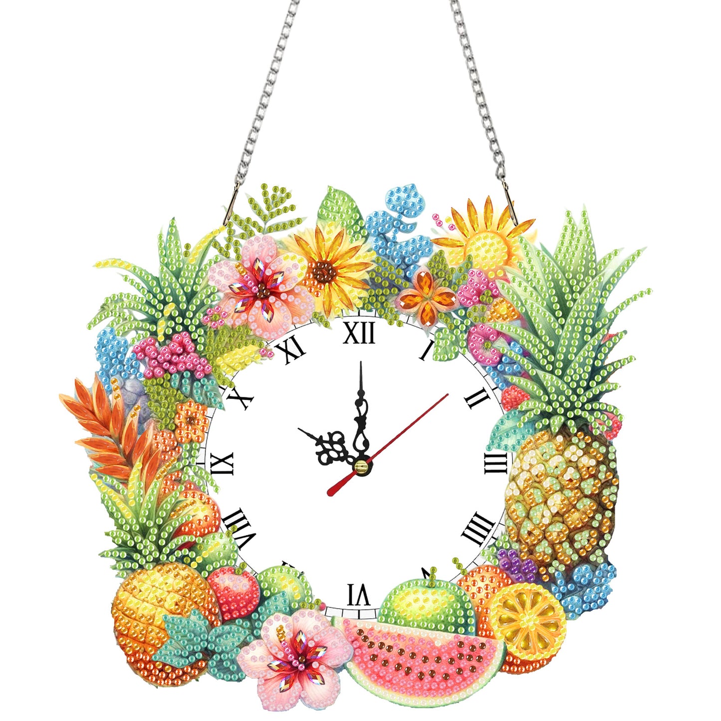 2D Flat DIY Rhinestone Diamond Art Clock Wall Pendants Diamond Clock Art Pendant