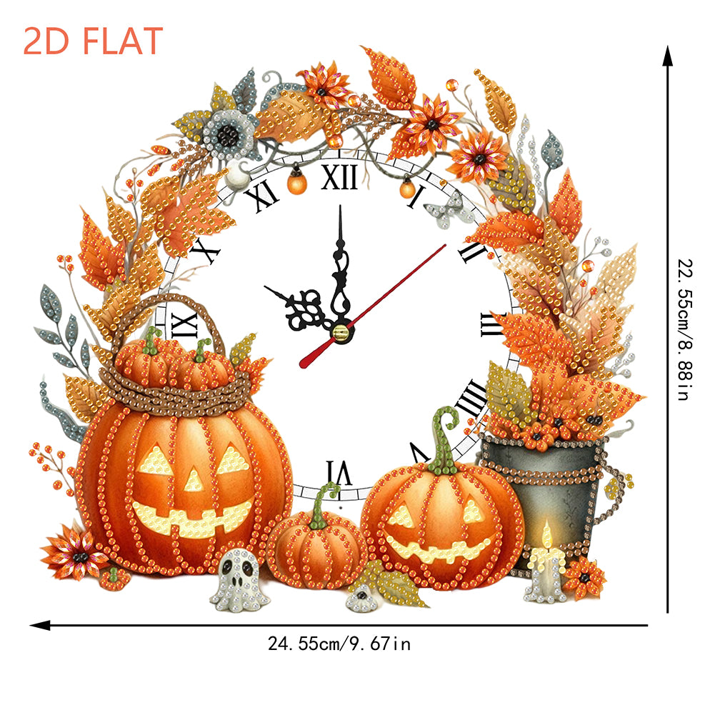 2D Flat DIY Rhinestone Diamond Art Clock Wall Pendants Diamond Clock Art Pendant